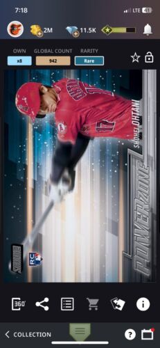 DIGITAL CARD Shohei Ohtani Rookie 942cc 2018 Stadium Club Power Zone Topps Bunt
