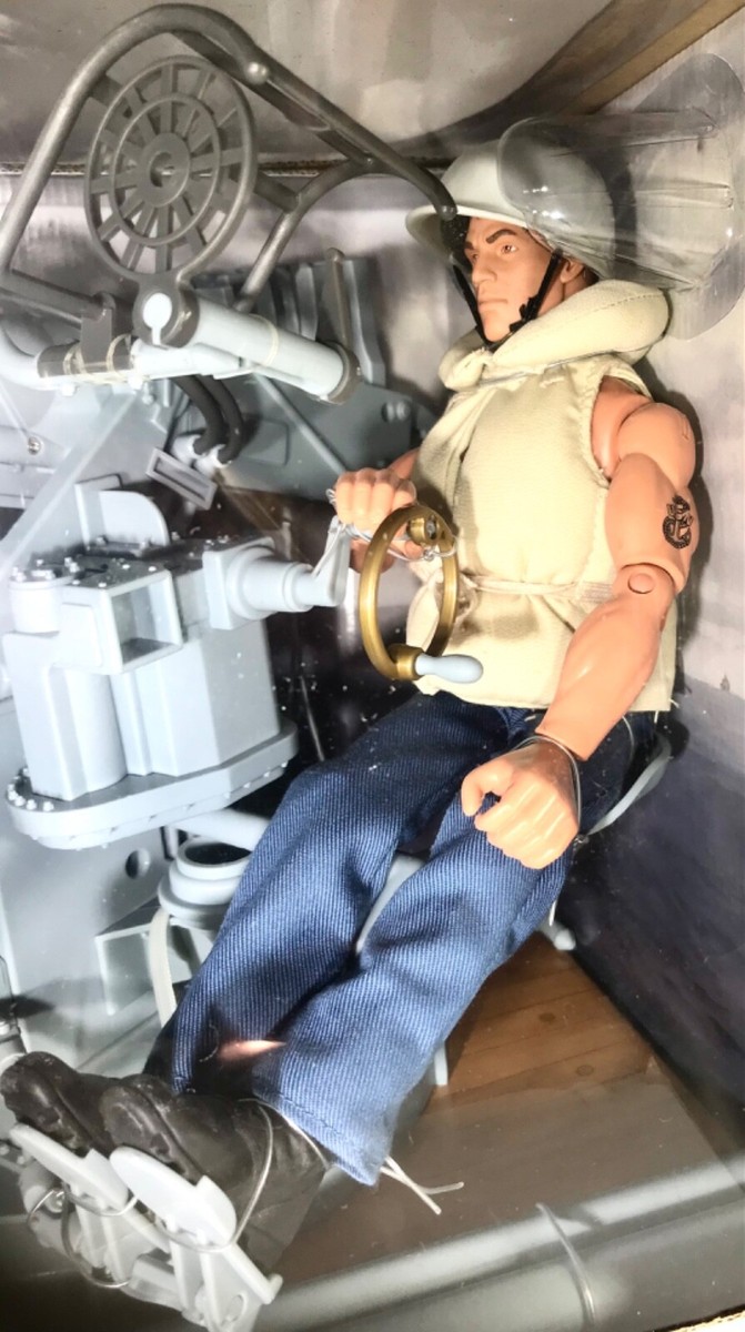 GI JOE NAVY GUNNER Twin Mount Anti-Aircraft Gun WWII Set