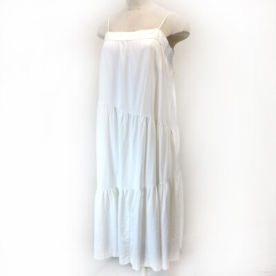 Abercrombie & Fitch white linen blend lined midi Y2K cottagecore dress  petite XL | eBay