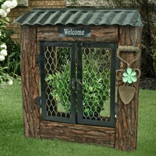 Boîte À Fleurs En Bois Avec Grille, Panneau De Bienvenue, Décoration De Jardin