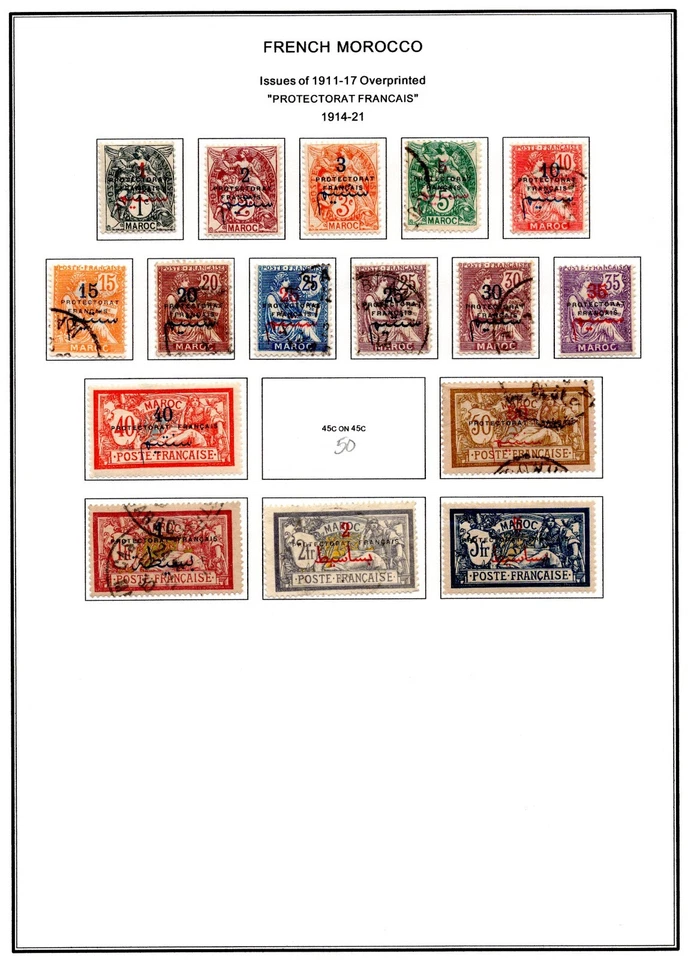 FRANCE MOROCCO 1891-1955 COLLECTION OF 450 STAMPS ON 46 PAGES - Image 4 of 4
