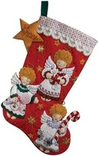 Bucilla CANDY ANGELS Felt Christmas Stocking Kit Authentic OOP New 18' RARE