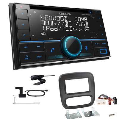 Kenwood DPX-7300DAB Radio Bluetooth DAB+ für Renault Trafic III ab 2014 schwarz