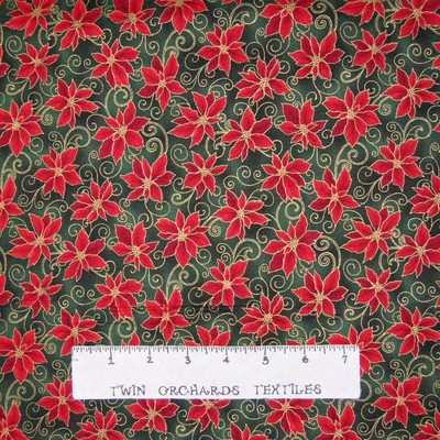 Yard Christmas Fabric Tree Heart Swirl Tonal Beige Cream RJR Holly Jolly