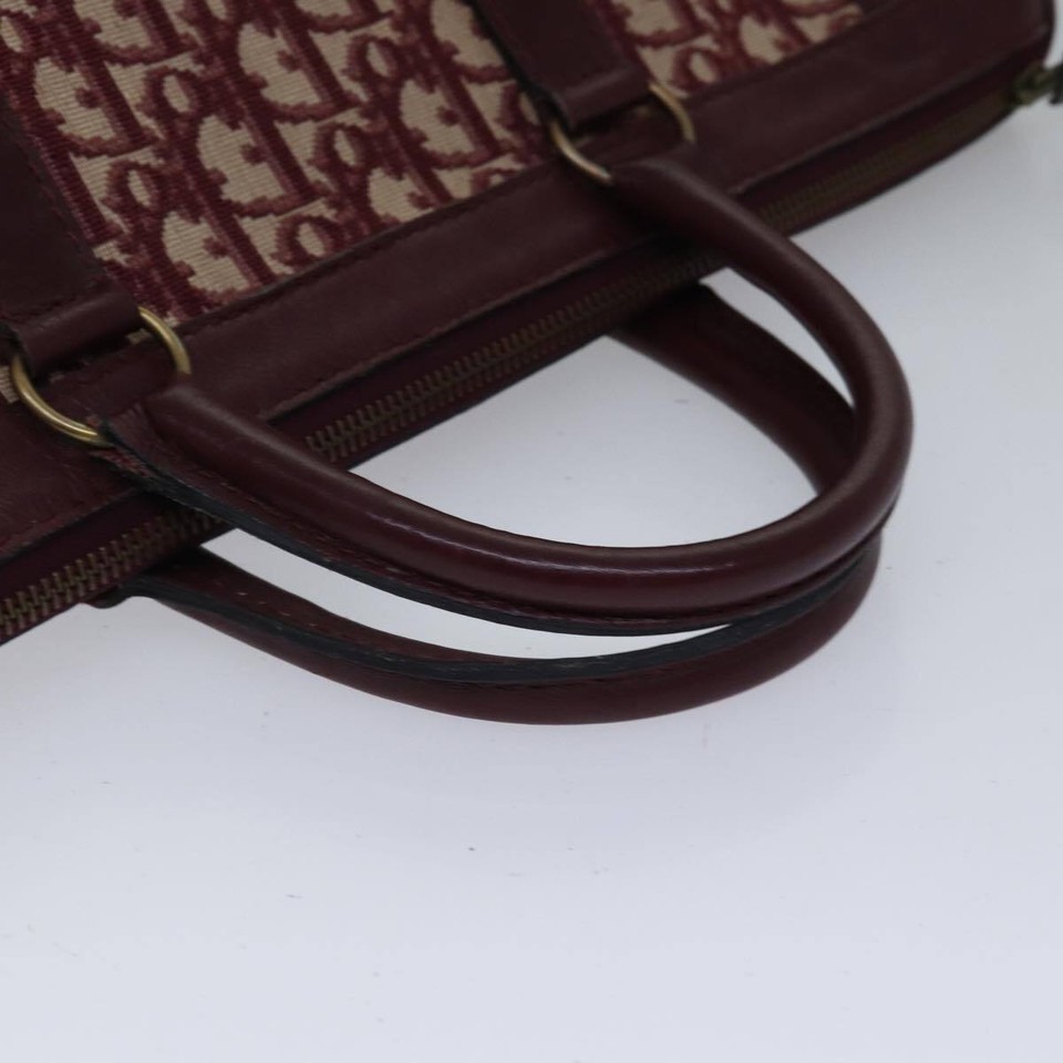 Christian Dior Trotter Canvas Boston Bag Canvas Red Auth ki4897 eBay