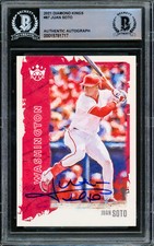 Juan Soto Autographed 2021 Donruss Diamond Kings Card Yankees Beckett #15781717