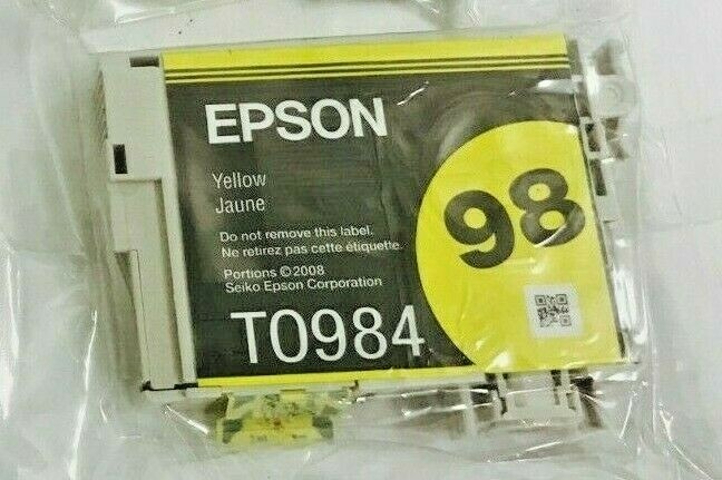New Genuine Epson 98 Yellow Ink Cartridges Artisan 730, BAG