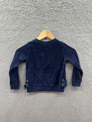 Juicy Couture Toddler Girls Navy Blue Velour Sweatshirt Size 4 - Picture 2 of 3