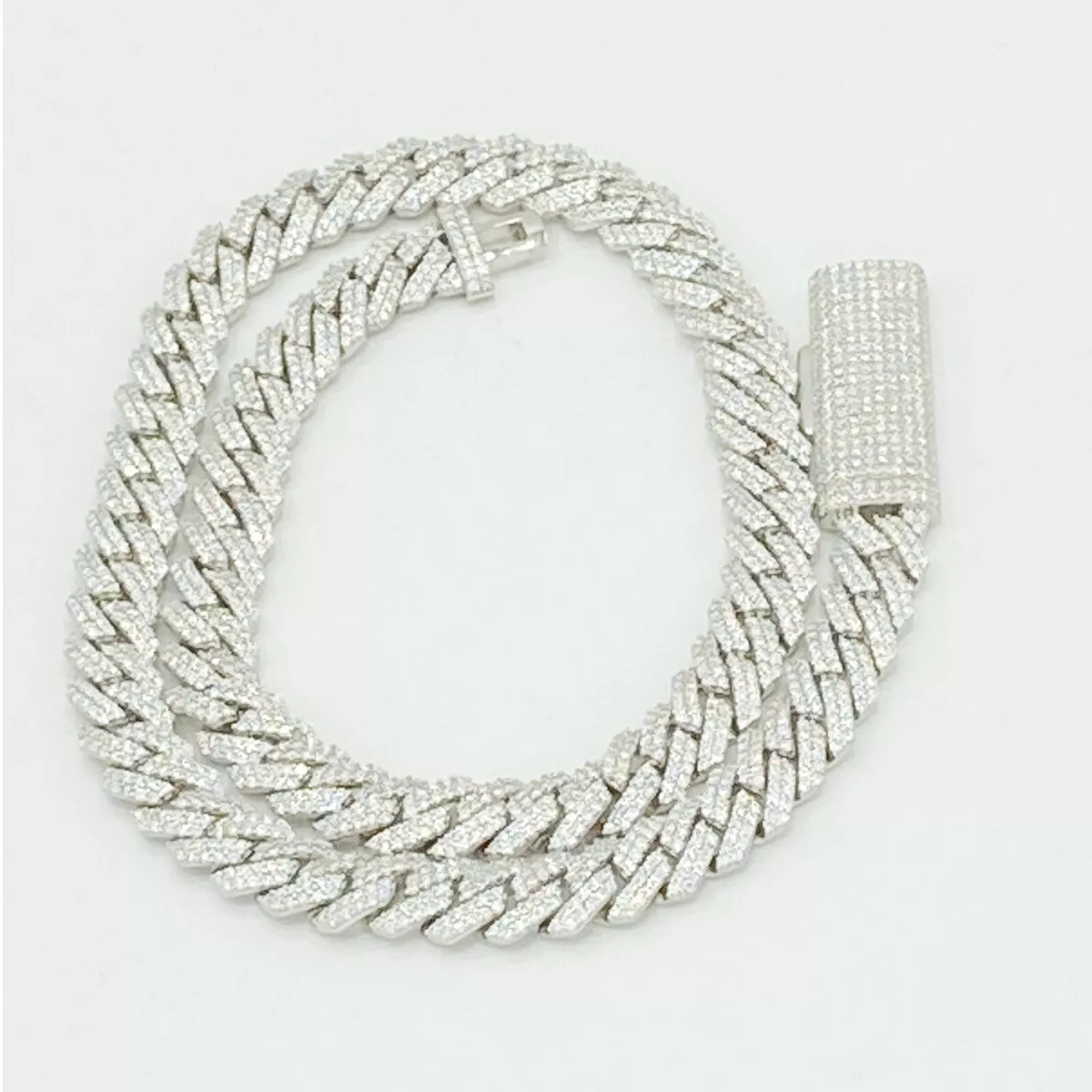 10mm silver online cuban link chain