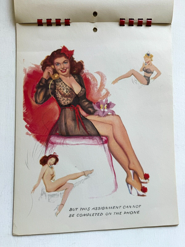 1954 Full Year Studio Sketches Pinup Girl Calendar by Thompson - Picture 10 of 13