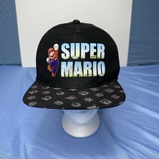 Nintendo Super Mario Hat Youth Sized Adjustable Snapback Cap Black