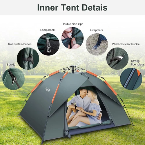 Amflip 3 Man Pop up Tent Waterproof Ultralight 4 Season Camping