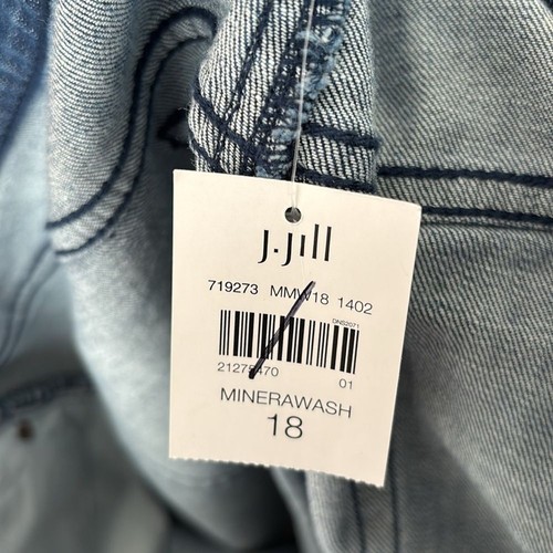 J. Jill Women’s Classic Denim Blue Jean Skirt with pockets stretchy size 18 NWT - Picture 10 of 12