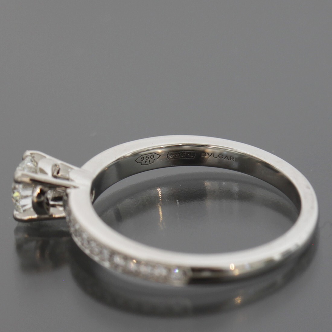 BVLGARI Roma Amor Diamond Ring Pt950 Ring Box GIA