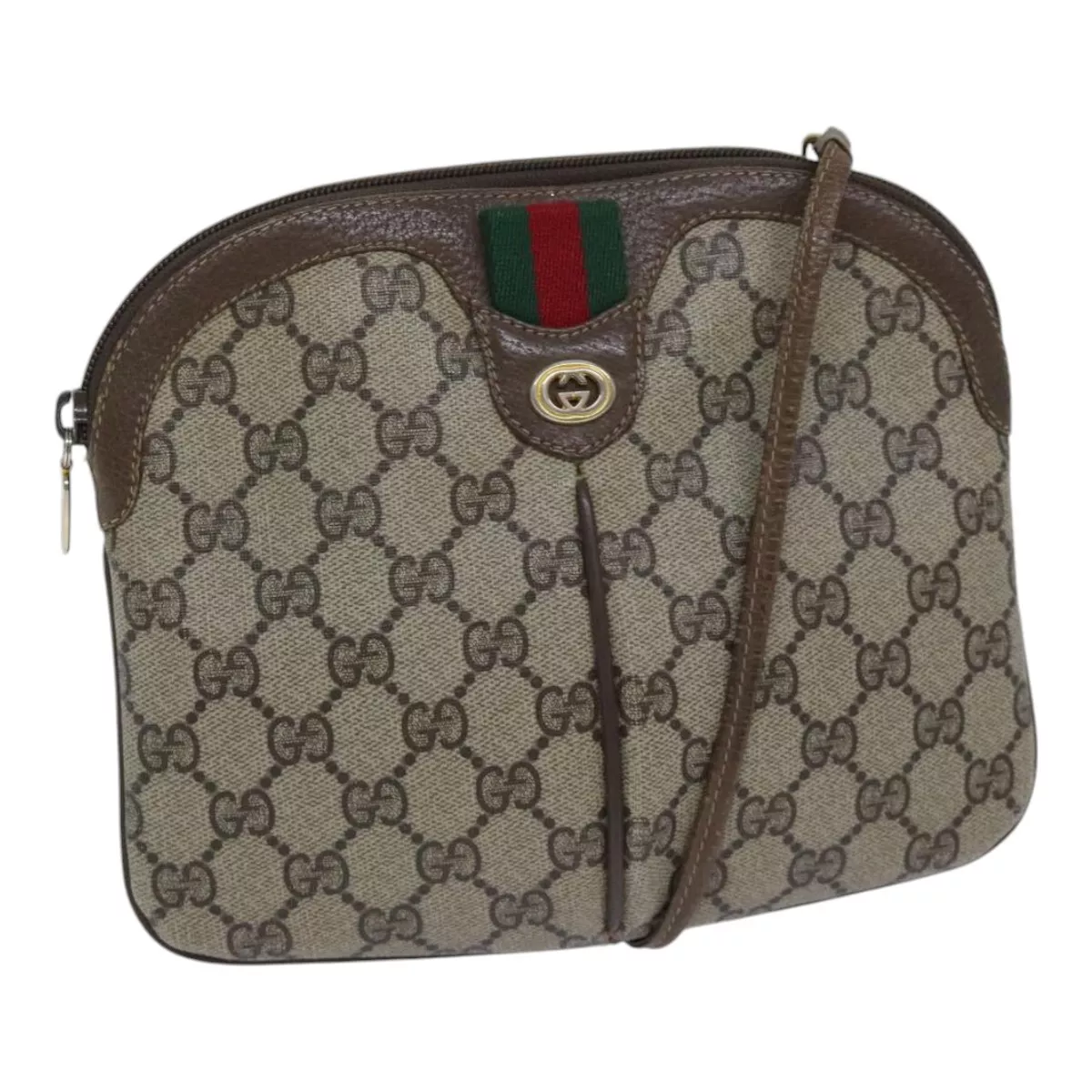 Sac à bandoulière GUCCI GG Supreme Web Sherry Line PVC beige 904 02 047 authentique 91756