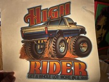 High Rider 4x4 Truck Roach Vintage Heat Transfer Iron On Original