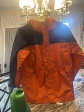 L.L. Bean Boys Medium10-12 Orange / Blue Zippered Jacket