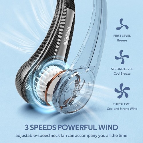 Lightweight USB Rechargeable Bladeless Fan with 3 Speeds - Cool Anywhere! - Picture 5 of 8