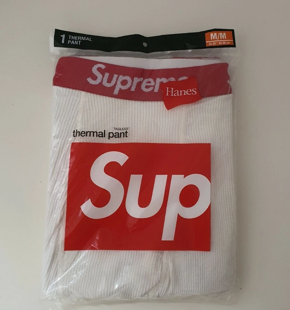 FW19 Supreme Hanes Thermal pant (1 pack) natural M medium New unopened