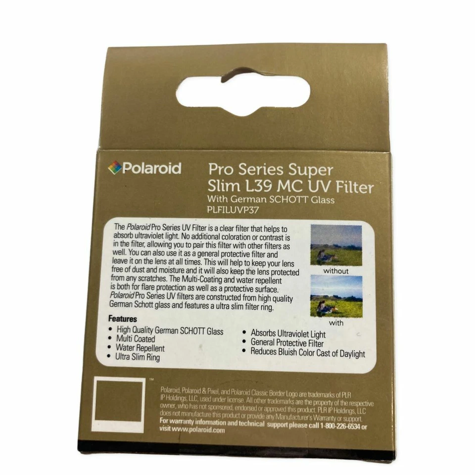 Polaroid Pro Series Super Slim L39 MC UV Filter w/ German SCHOTT Glass 37mm - Image 2 of 3