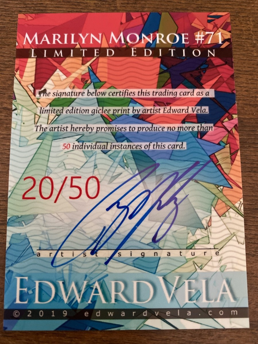 【希少】ポストカード　Marilyn Monroe Marilyn Monroe #71 Art Card Limited Numbered xx/50 Edward