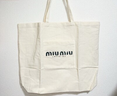 【🇺🇸tax paid🌎offer OK】 Miu Miu Limited White Tote Bag Made In Italy Size  Large