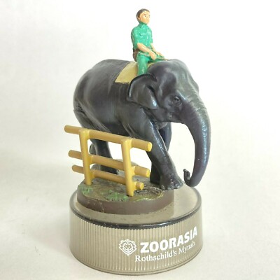Zoorasia Lunch Bottle Cap Mini Figure #2 Indian Elephant Kaiyodo