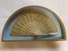 Antique 19th Century Mother of Pearl Hand Fan w/ Shadowbox - Perfect Condition