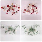 Romantic French Flower Semi Flush Mount Light Vintage Glass Ceiling Lamp Fixture