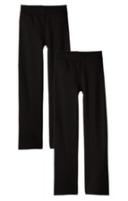 2 PACK Big Girls' Comfortsoft Ecosmart Open Bottom, Black, Size Medium OK282