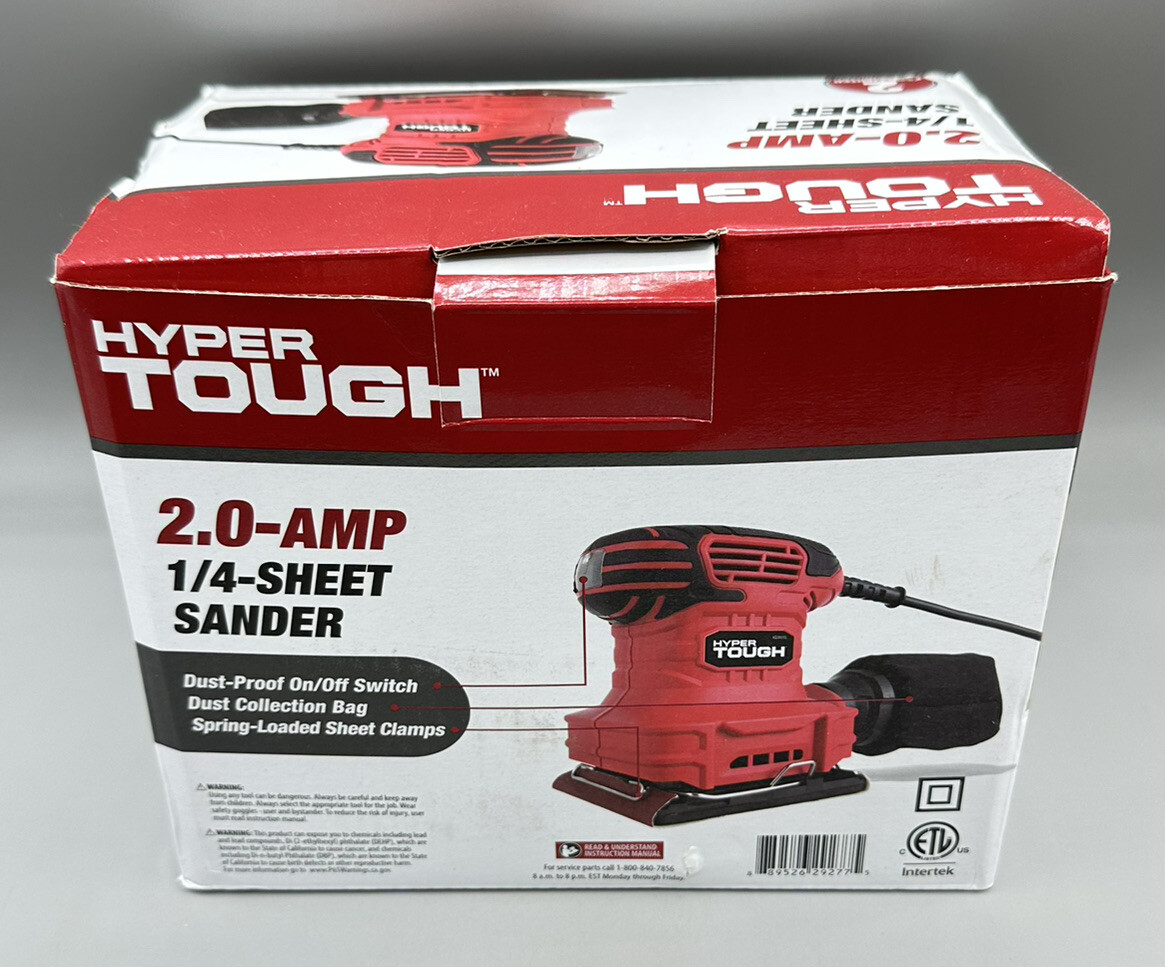 Hyper Tough 2.0-Amp Palm Sander, AQ20035G Palm Orbital - NEW