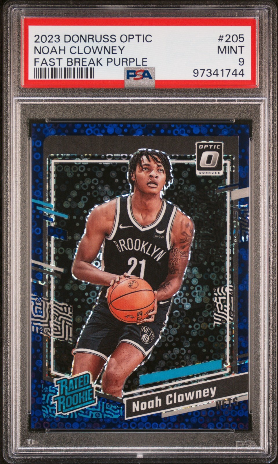 Noah Clowney 2023 Optic Purple Fast Break Rated Rookie /99 #205