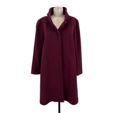 Cinzia Rocca Due Burgundy Virgin Wool Angora Coat Size Us 14