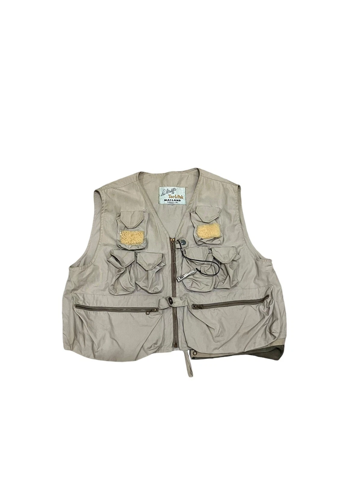 Vintage Masland Fly Fishing Vest Tac-L-Pac Pockets 40s 50s Carlisle PA Rare Mens