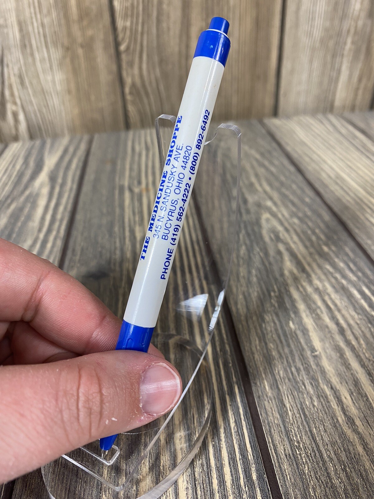 Vintage The Medicine Shoppe Bucyrus Ohio Retractable Pen Advertisement