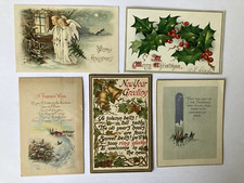 Antique Christmas/New Year Postcards Mixed Lot of 5 Undivided and Divided Backs