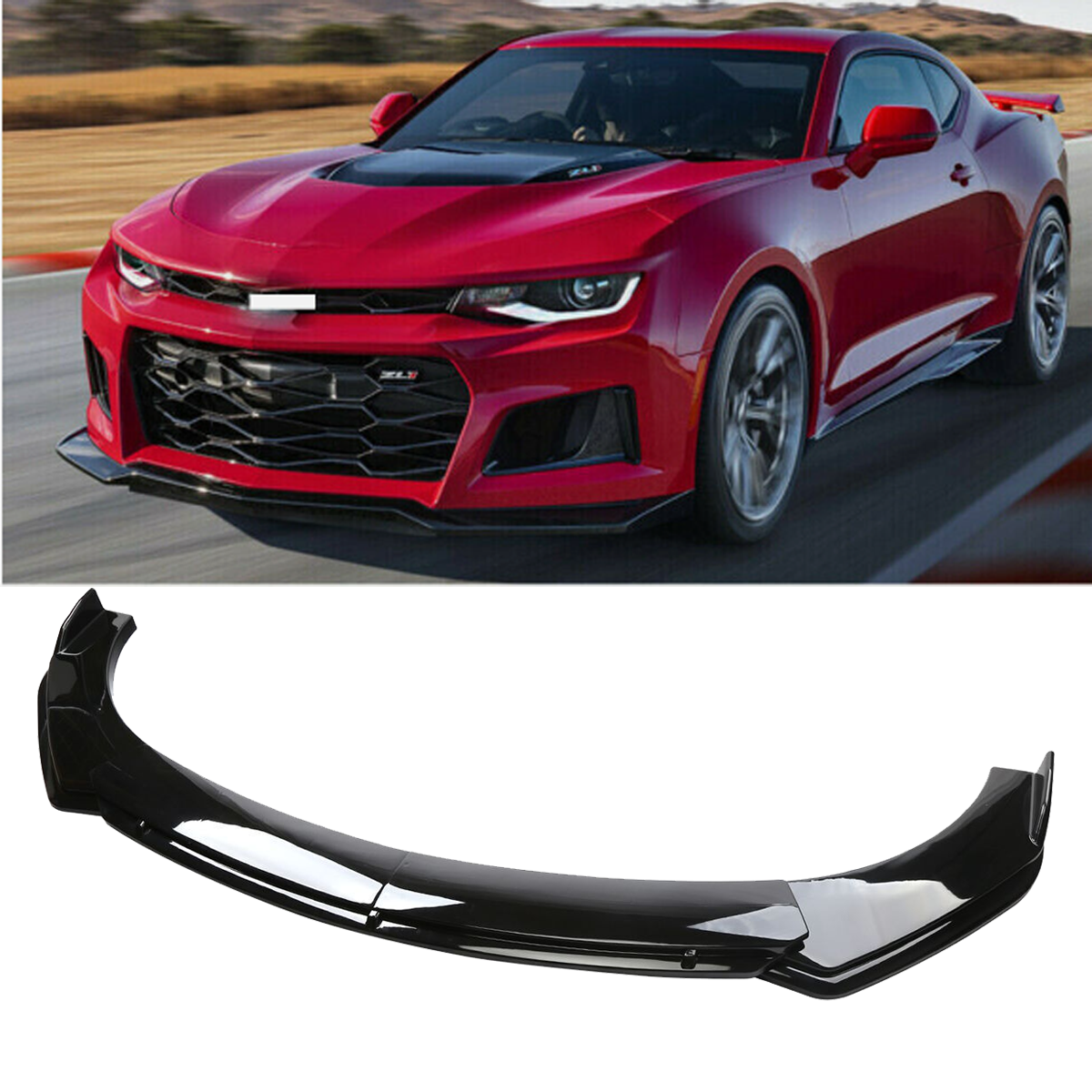 Gloss Black Front Bumper Lip Spoiler Splitter Kit for Chevrolet Camaro
