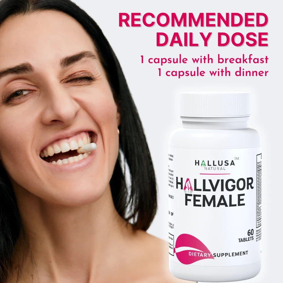 HALLVIGOR Mujer - Aumenta el Deseo en MUJERES - Orgasmos - Estrógenos - 60 Comprimidos Foto 4 de 4