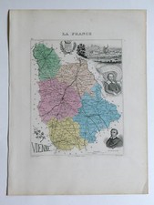 WIEN Landkarte Vuillemin Atlas Migeon POITIER...