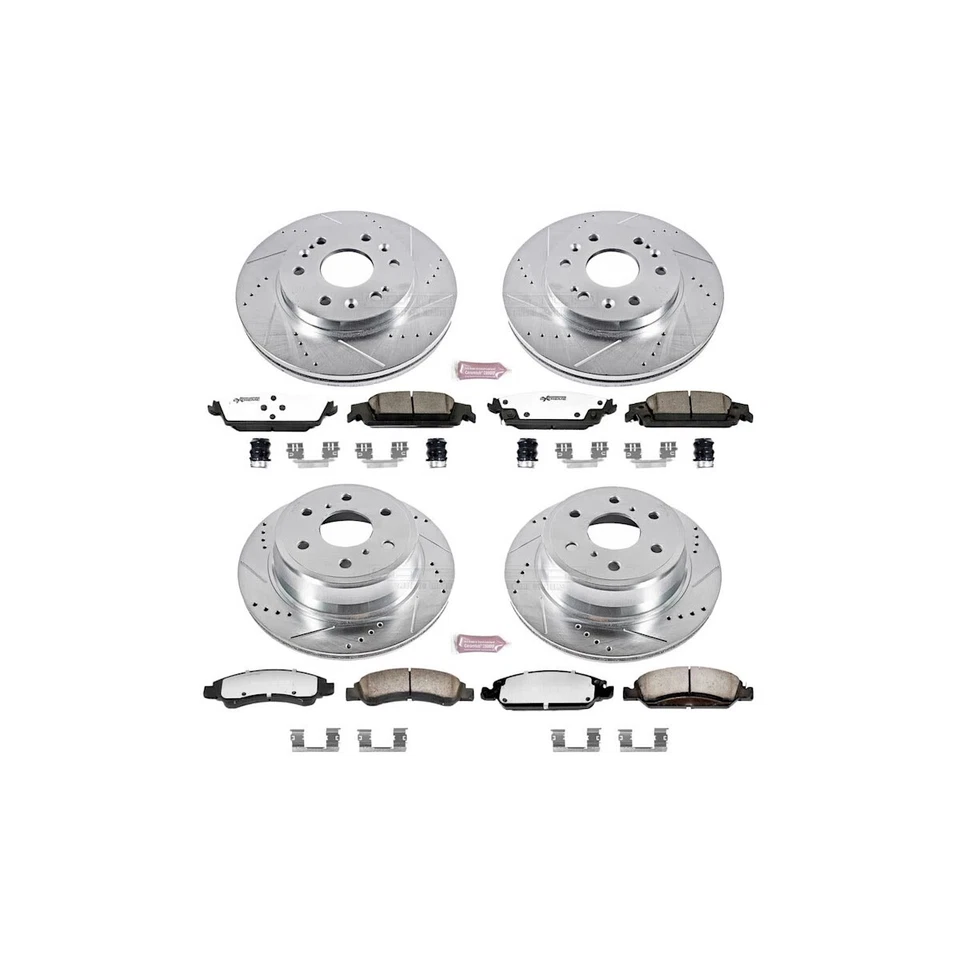 K6560-36 Powerstop discos de freno y kits de pastillas juego de 4 ruedas delanteras y traseras para Chevy Foto 4 de 4
