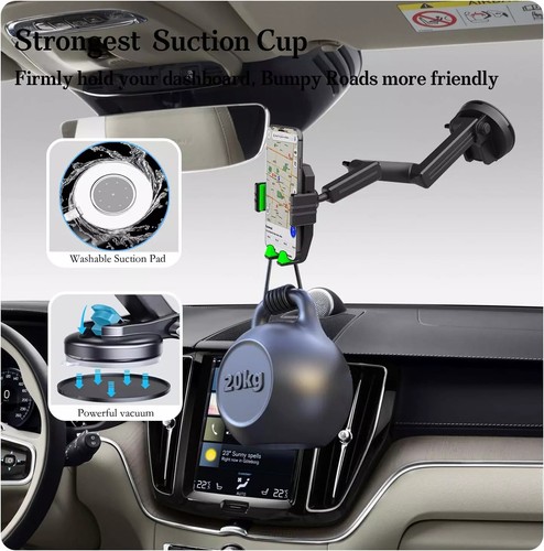 Universal 360° Car Cell Phone Holder Windshield Dashboard Dash Mount For iPhone - Picture 7 of 11