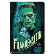 Frankenstein Movie Advertising Tin Sign 8 x 12 ALL METAL