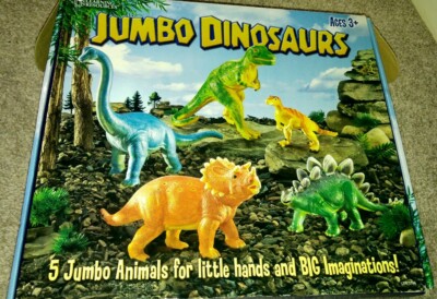  5 Stück Jumbo Dinosaurier Spielset Lernressourcen brandneu Box leicht getragen