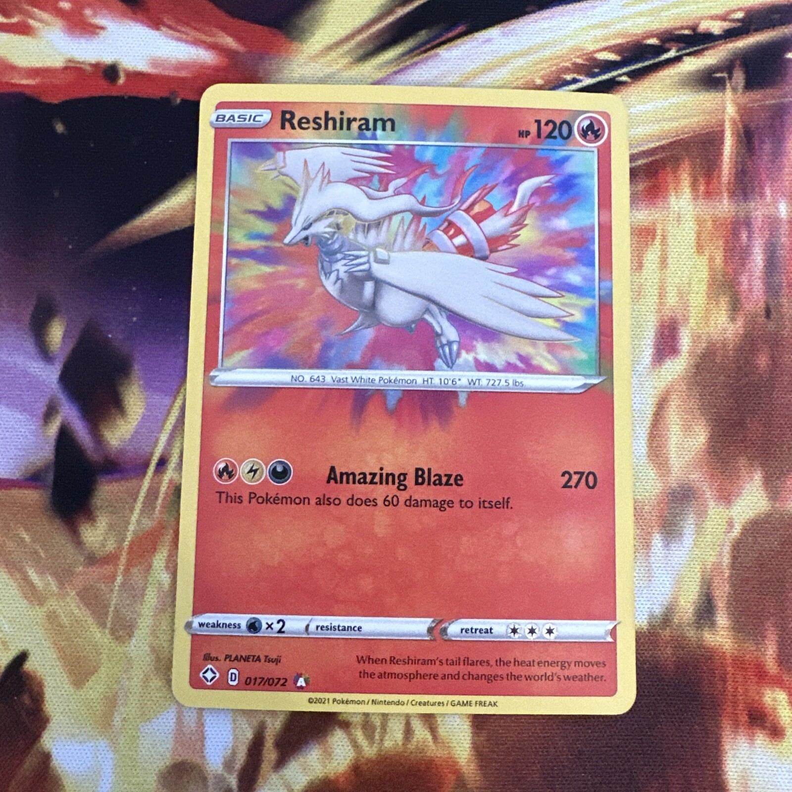 Reshiram - 017/072 Shining Fates AMAZING RARE Pokemon - NM/MINT