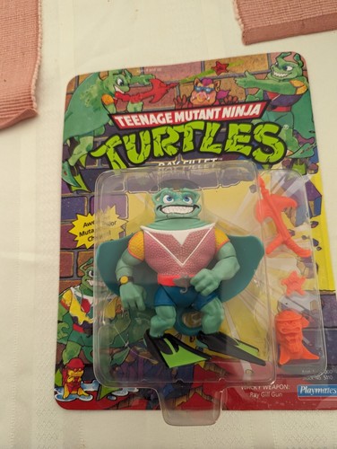 1990 TMNT Playmates MOC Unpunched Ray Fillet Actio...