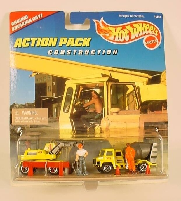 Hot Wheels 2 Vehicle Construction Action Pack # 16153
