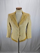 Tahari Women's Gold Cotton Blend Blazer Jacket 2