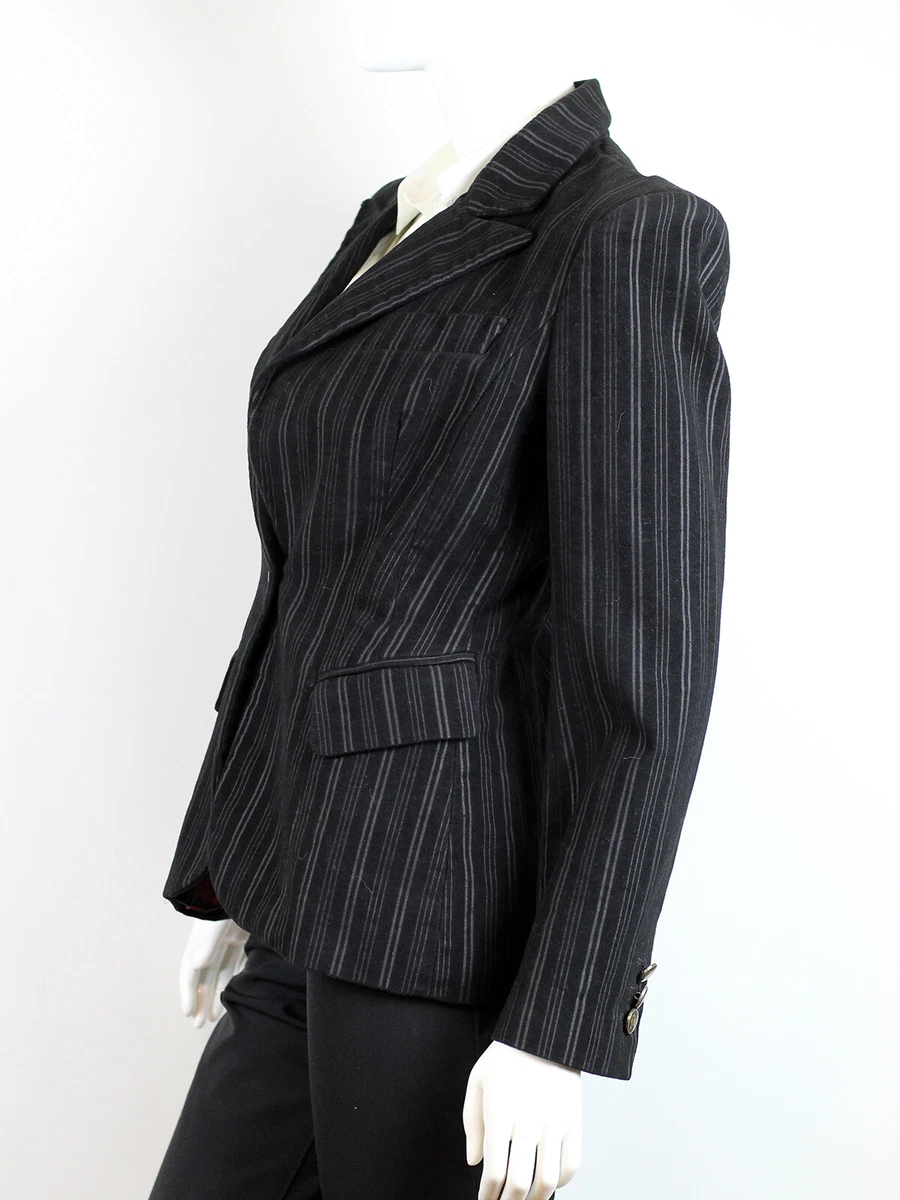 DOLCE GABBANA WOMENS BLACK STRIPED BLAZER JACKET SIZE 42 eBay