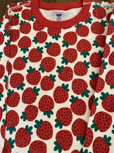 Hanna Andersson Strawberry Jam Organic Cotton Pajama Top Long Sleeve 160 14/16 - Picture 8 of 12