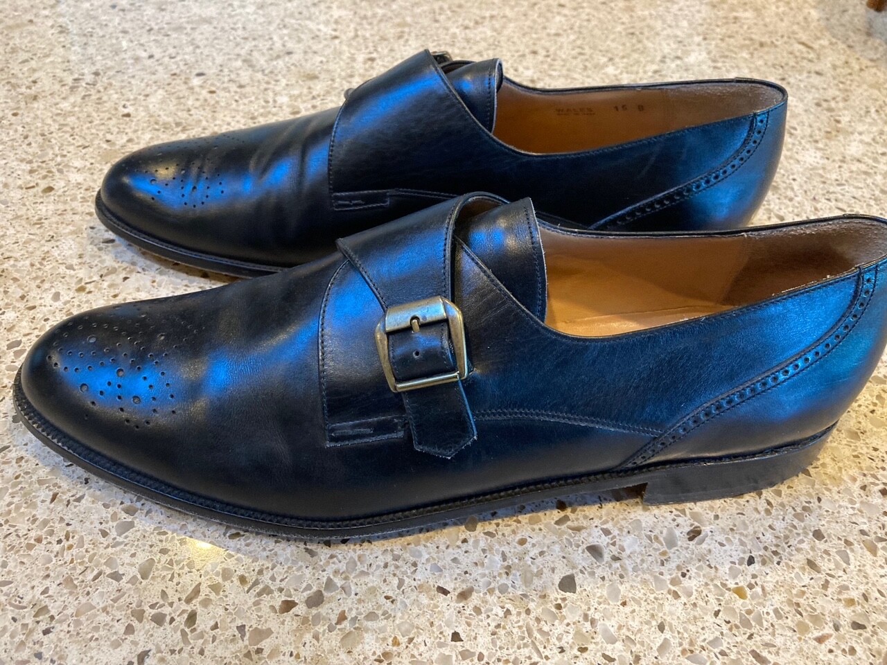 Bally "Whale" Oxford Leather Dress Shoes Size 15 B Bl… Gem